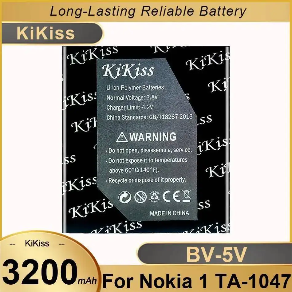 BV-5V для Nokia 1 TA-1047 экологически чистый аккумулятор для мобильного телефона 3200 мАч BV-5V для Nokia 1 TA-1047 экологически чистый аккумулятор для мобильного телефона 3200 мАч