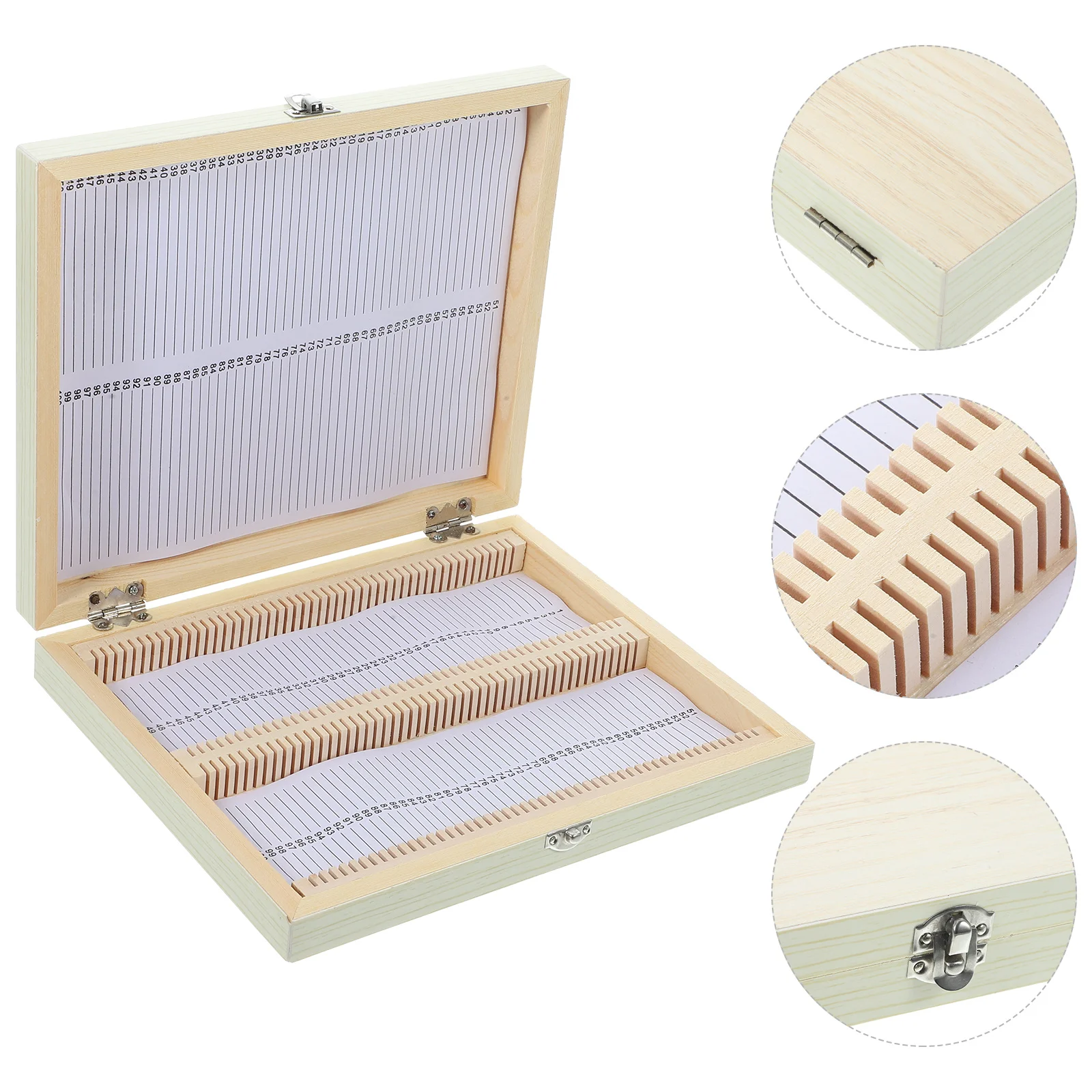 Biological Slice Box Laboratory Slides Microscope Wooden Holder Storage The