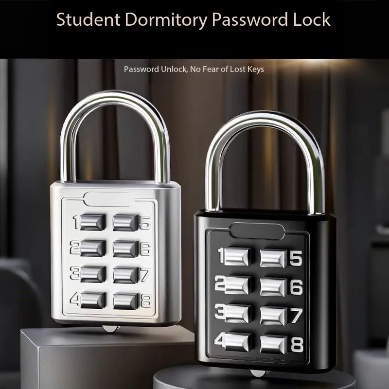 8 Digits Password Code Outdoor Waterproof Combination Padlock Zinc  Alloy Suitcase Travel Luggage Anti-thieft Keyed Smart Lock