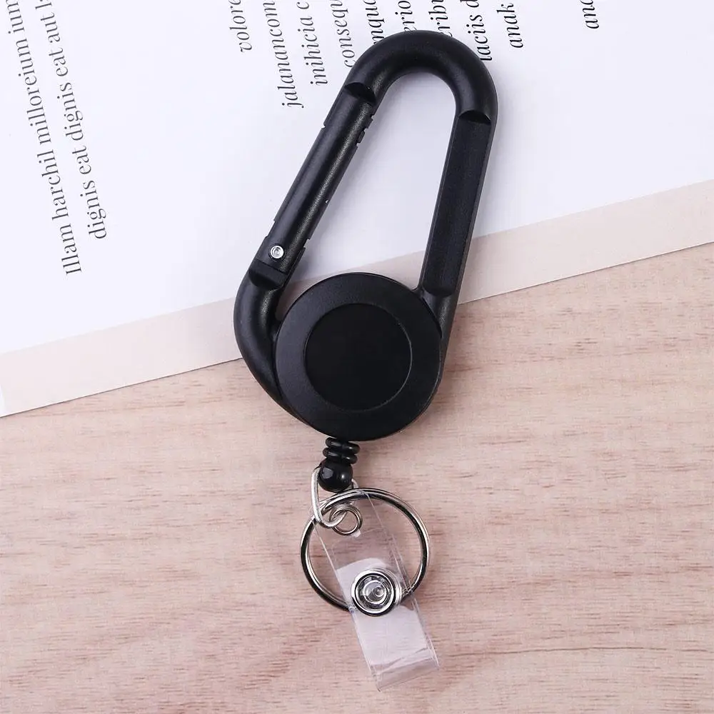 Name Tag Card ID Lanyard Pull Keychain Tool Office Supplies Badge Holder Clip Keychain Key Ring Clips Badge Reel Clip