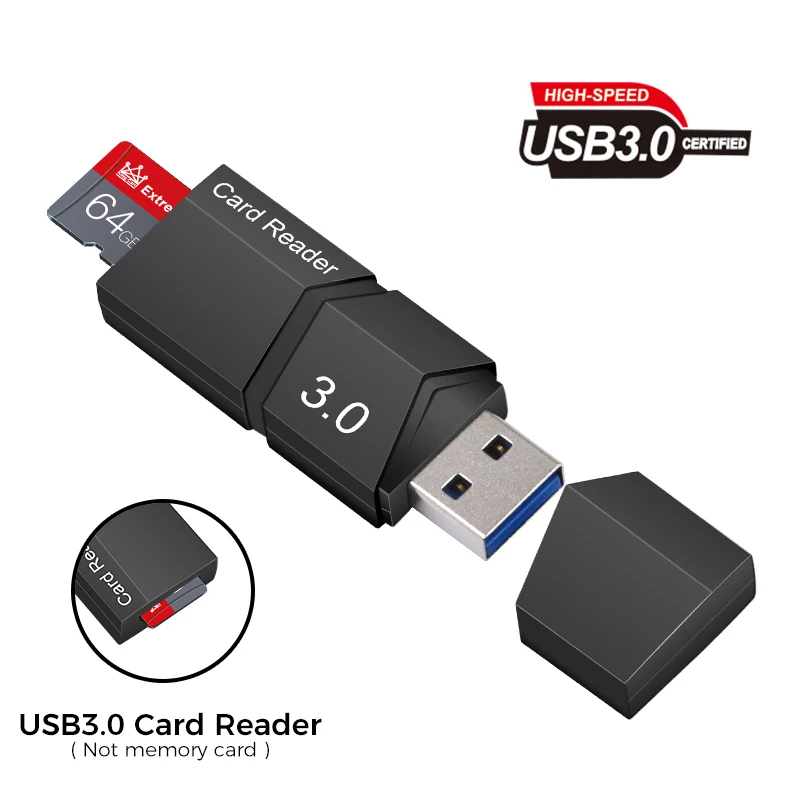 Usb 3.0 / 2.0 플래시 TF 메모리 카드 리더기/마이크로 미니 SD 카드 어댑터/마이크로 카드 SD 카드용 2 인 1 USB 카드 리더기