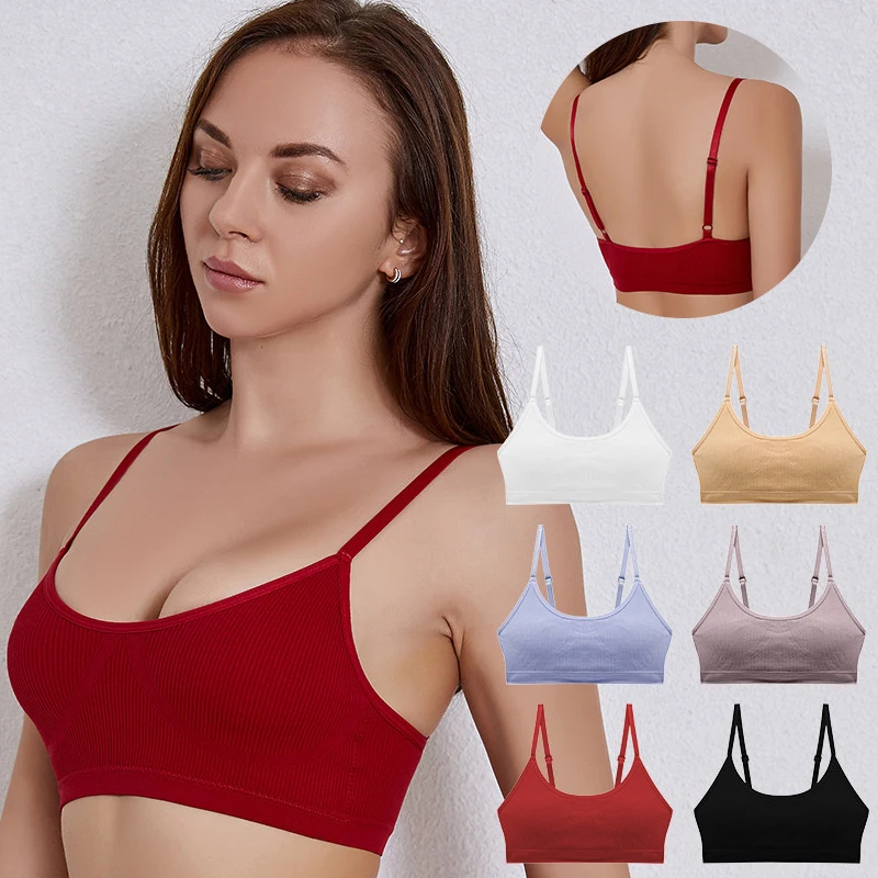 

Women Sports Bra Girl's Tank Crop Top Seamless Underwear Padded And Non Steel Ring Comfortable Nylon Running Yoga Bra