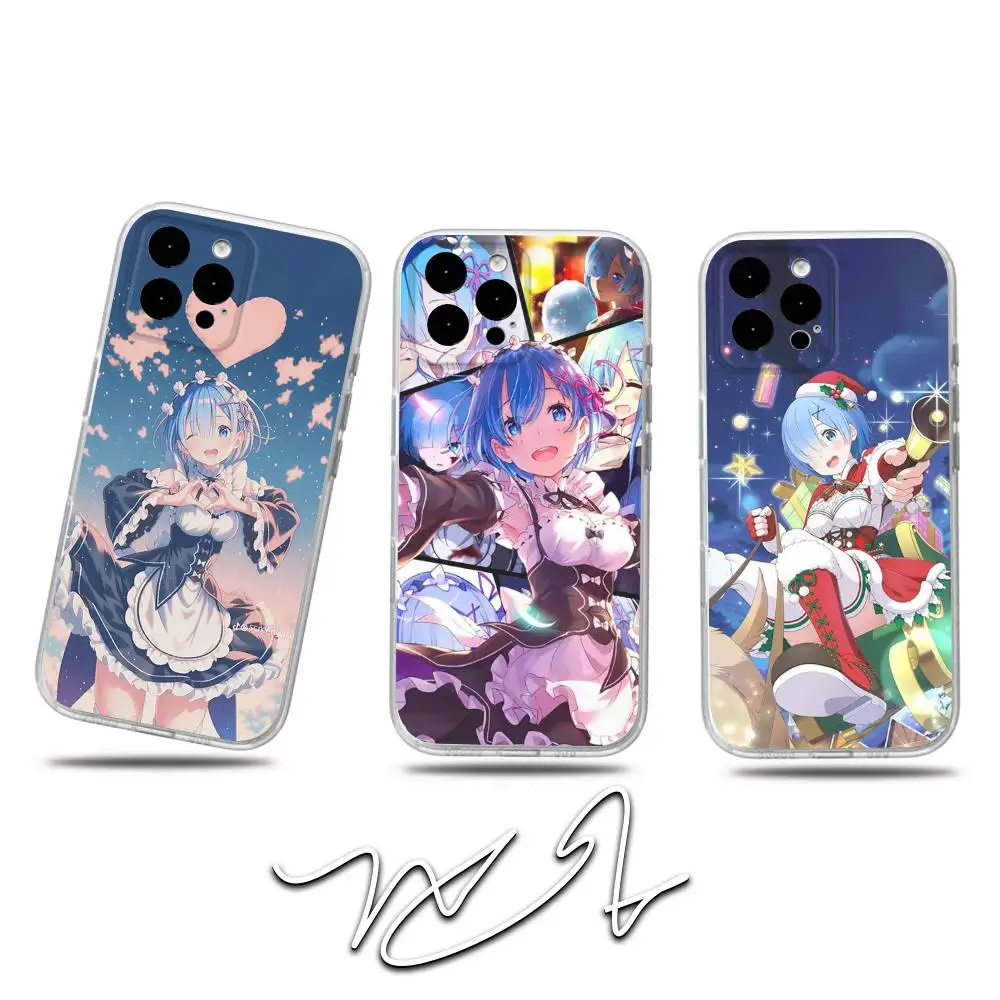 

Rem R-Re Z-Zero-S Anime Phone Case For iPhone 17,16,15,14,13,12,Pro,Max,Plus,E,SE4,Air,Mini Transparent Cover
