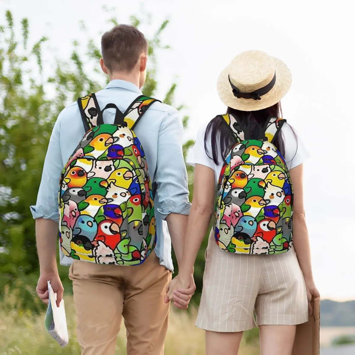 Birds Cockatiel Budgie Parrot Backpack Hot Sale Daypack Large Capacity Kids BookBag School Bag Shoulder Bags for Men Women