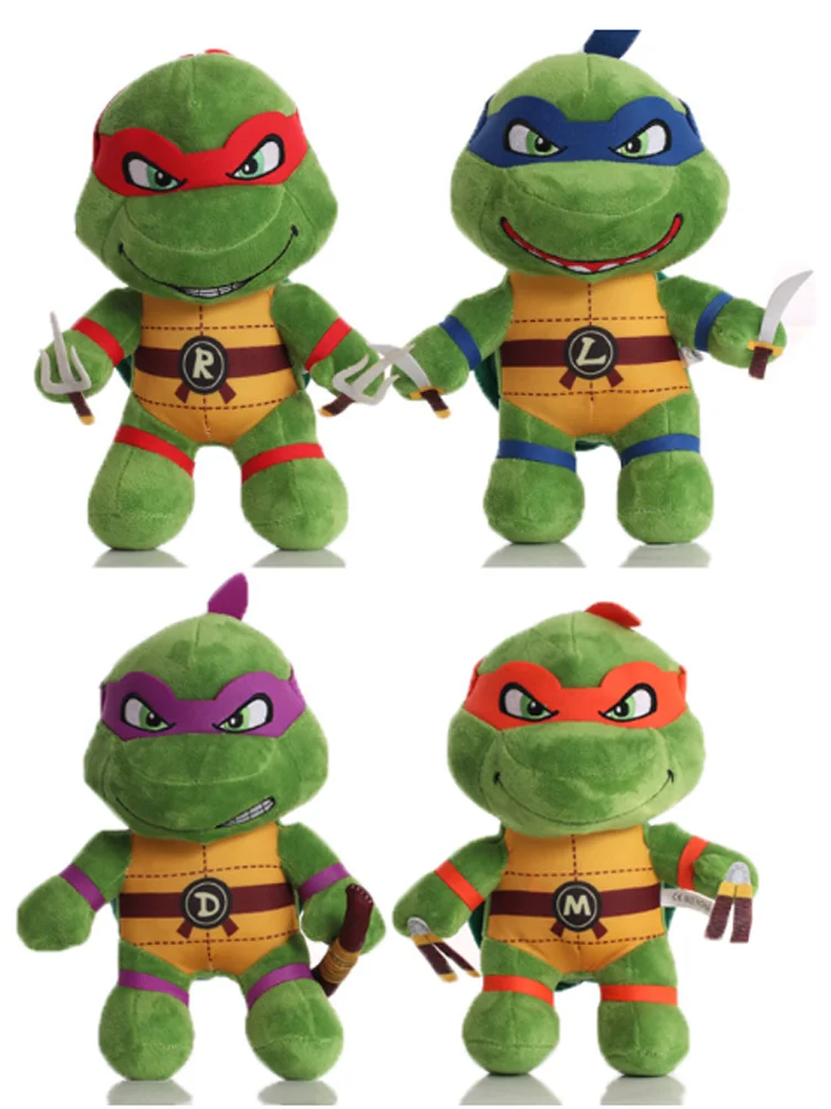 25cm Ninja Turtles Plush Dolls Anime Game TMNT Leo Raph Mike Don Stuffed Animals Decoration Ornament Toys for Kids Birthday Gift