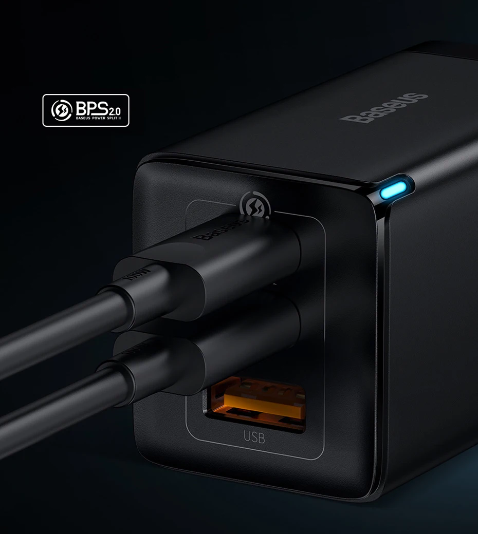 Baseus 65W GaN Charger Quick Charge Type C PD QC Charger USB Charger Portable Fast Charger For Laptop iPhone 17 16 15 14 13 Pro