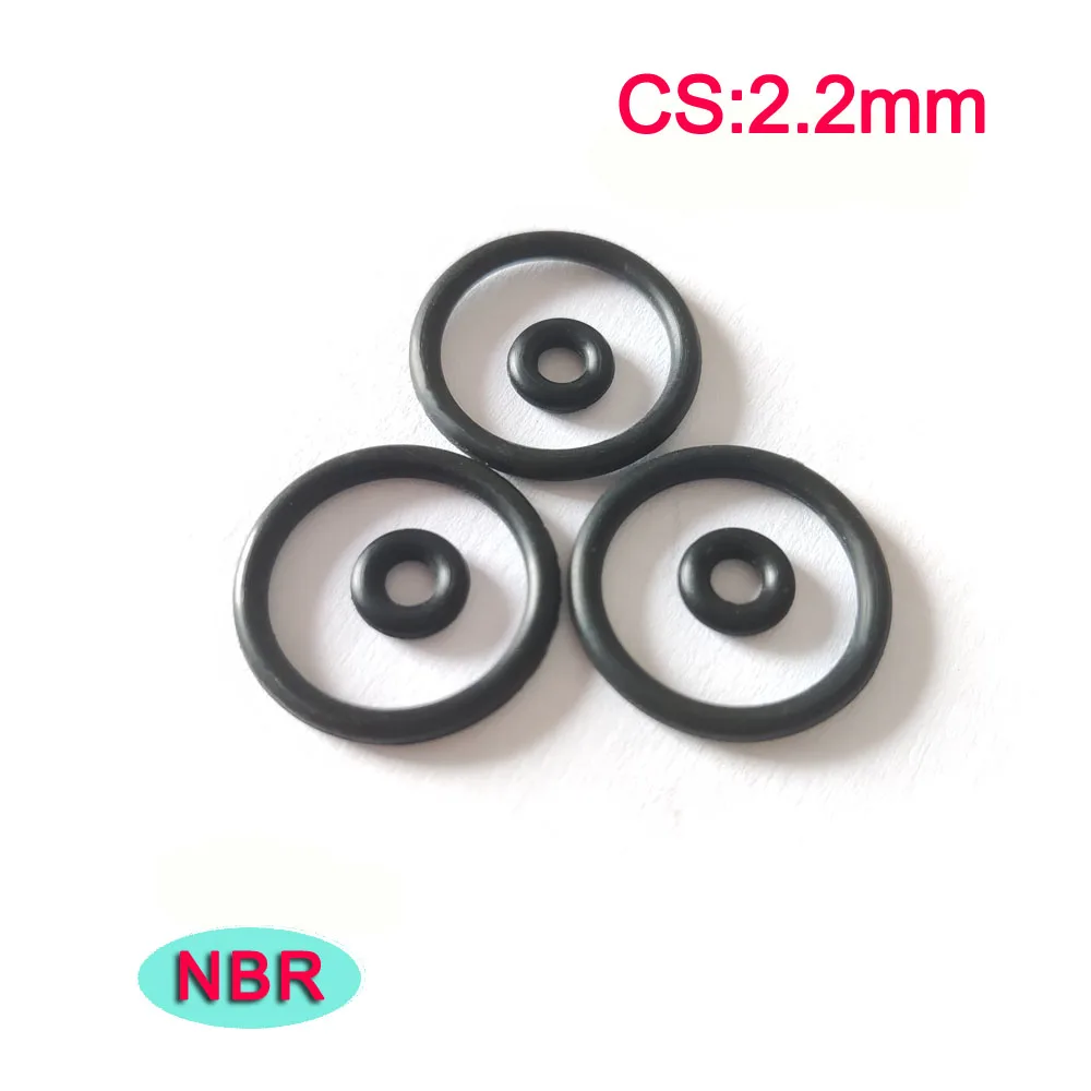 10Pcs/Lot NBR Rubber O Ring Seals Gasket CS 2.2mm Thickness Rubber Seal Washer Abrasion Resistance Water-Proof Size:OD*CS