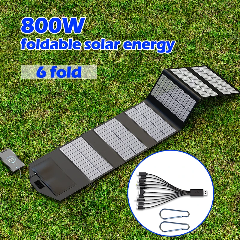 

20-800W Foldable Solar Panel Charging Convenient To Carry Suitable For Outdoor Military Camping Mobile Phone /Fan Charging