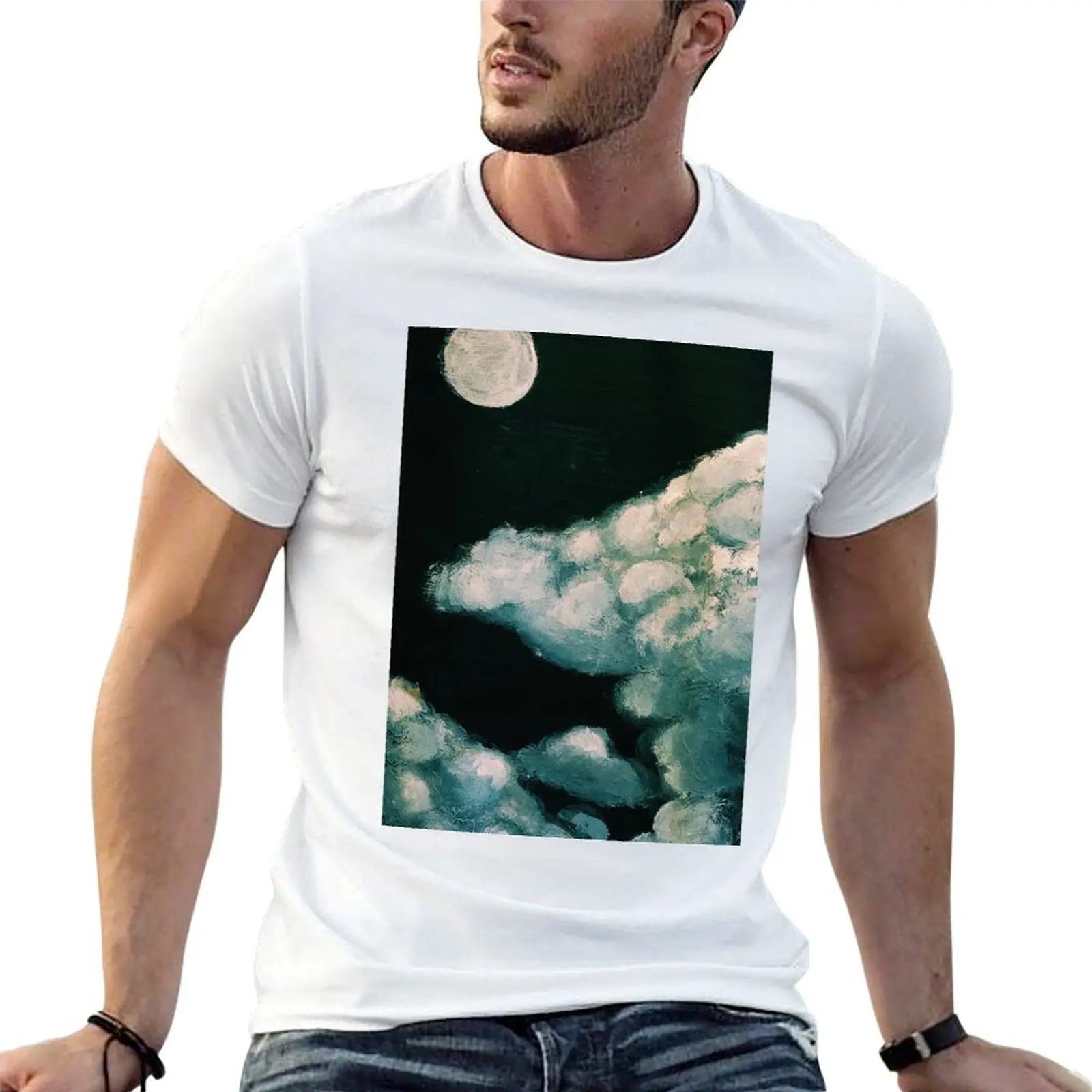 تي شيرت Night Sky No Polaroid تي شيرت للرجال من القطن تي شيرت مخصص