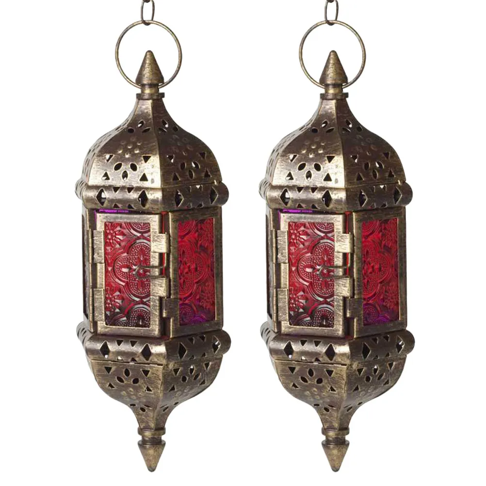 1Pcs European Style Hanging Stick Iron Art Holder Morocco Wind Lamp Unique Home Office Decoration