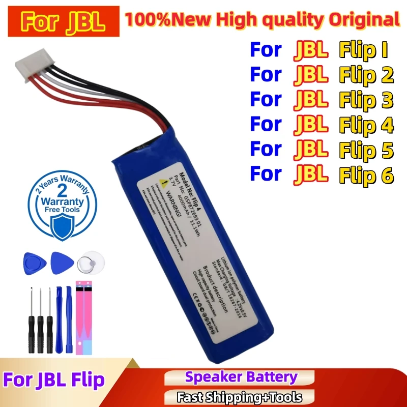 100% High Quality Original Speaker Battery For JBL Flip 1 2 3 4 5 6 For JBL Flip5 Flip6 GSP872693 01 Battery Fast Shipping+Tools