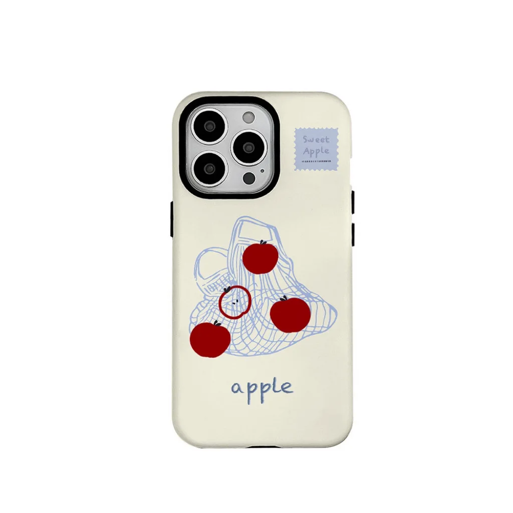 Korean Ins Fruit Bag Cute Manga Phone Case for IPHONE 15PRO MAX 14 13 12 11 PRO XR SE Acrylic TPU Two in One Mobile Phone Cases