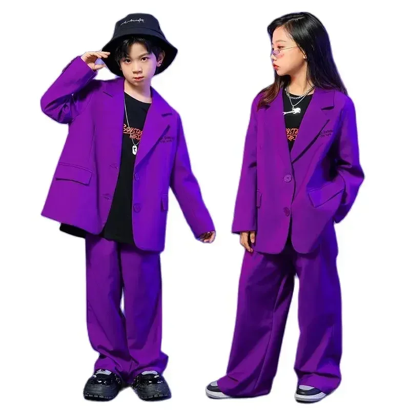 Suit for Girls Autumn Casual Long Sleeve Blazer Pants Two Pieces Children Costumes Formal Black Jacket Set Boys 10 12 13 Years