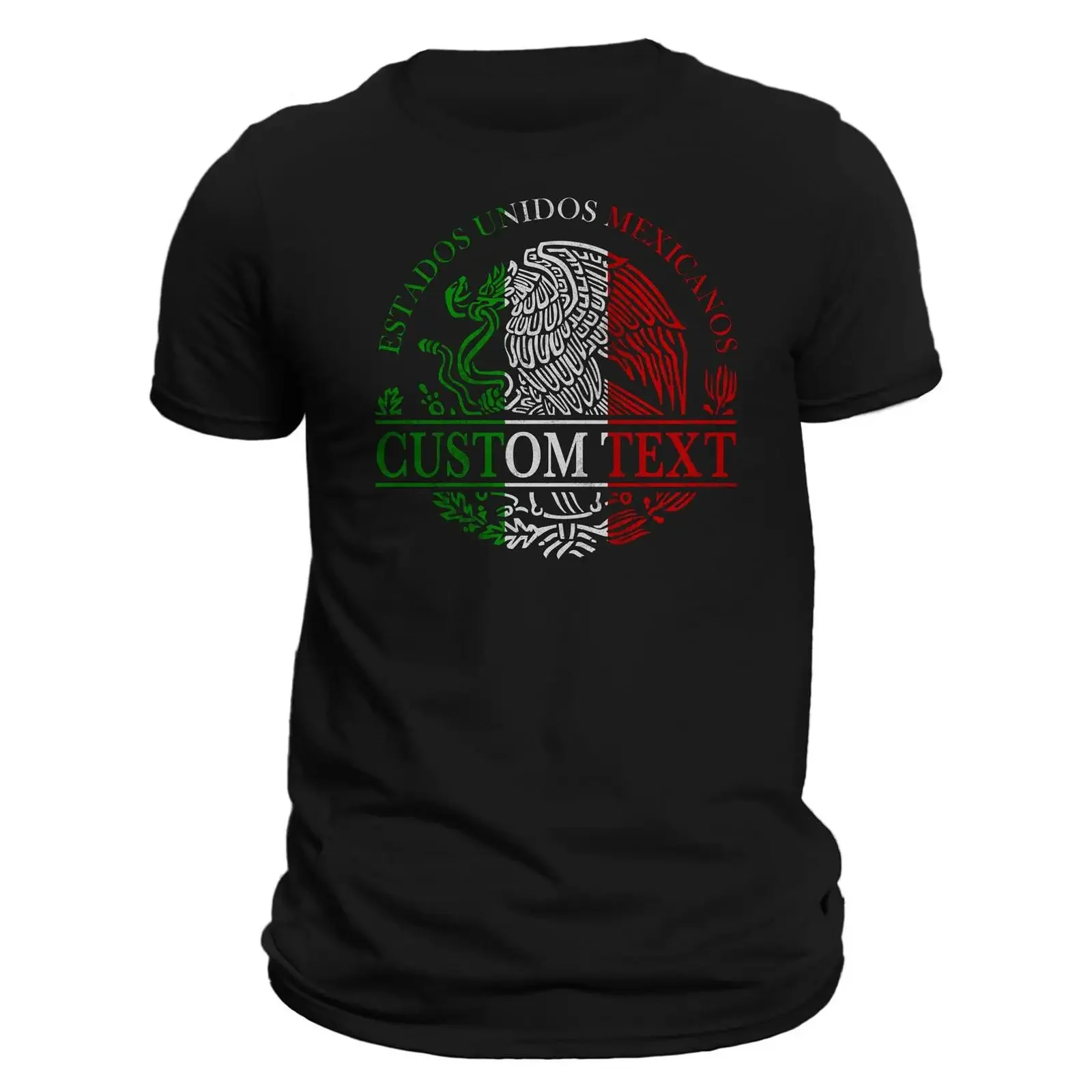 Camiseta Personalizada con el Escudo Nacional de México, Playera con Diseño Vintage Lavado, Estilo Gráfico Elástico