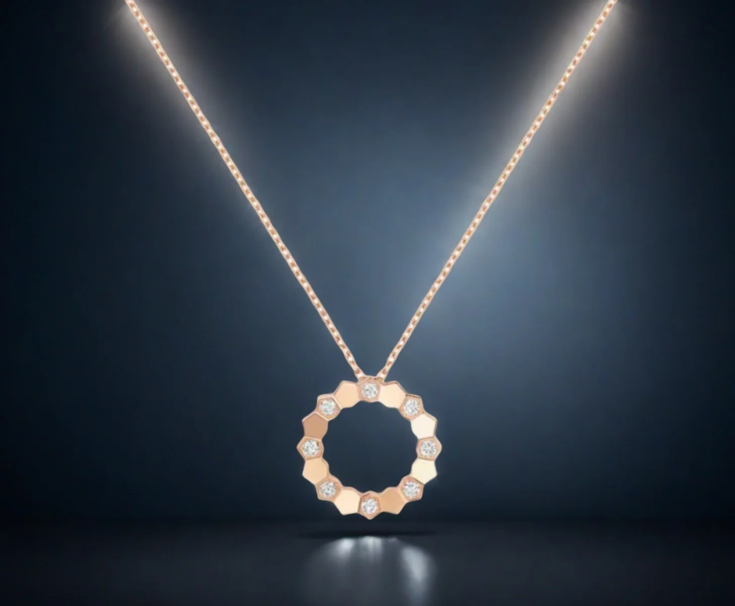 

Подвеска из расплавленного золота в форме сот, розовое золото, сотовый бриллиант, s925, шестиугольная матрица для заметок, темперамент, подарок на День святого Валентина премиум-класса