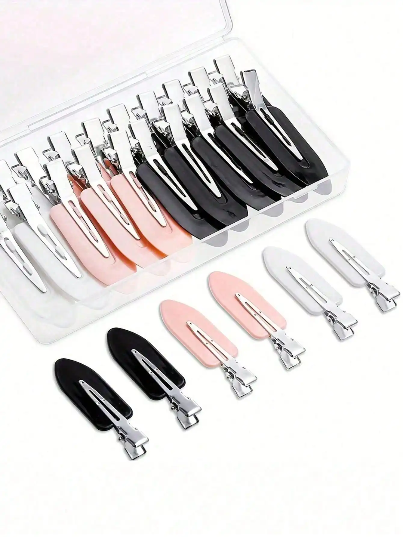 

4pcs Crease-Free Hair Clips, Seamless Duck Bill Alligator Clips, Suitable For Hairstyling, Makeup, Salon, DIY - Sectioning,Waves