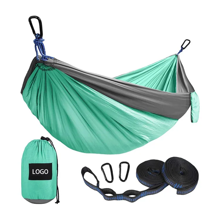 

High quality nylon fabric parachute single hammock portable lightweight outdoor camping hammock