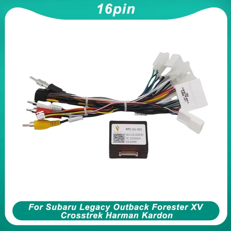16 Pin Car Wiring Harness Adapter Canbus Decoder For Subaru Legacy Outback Forester XV Crosstrek Harman Kardon System