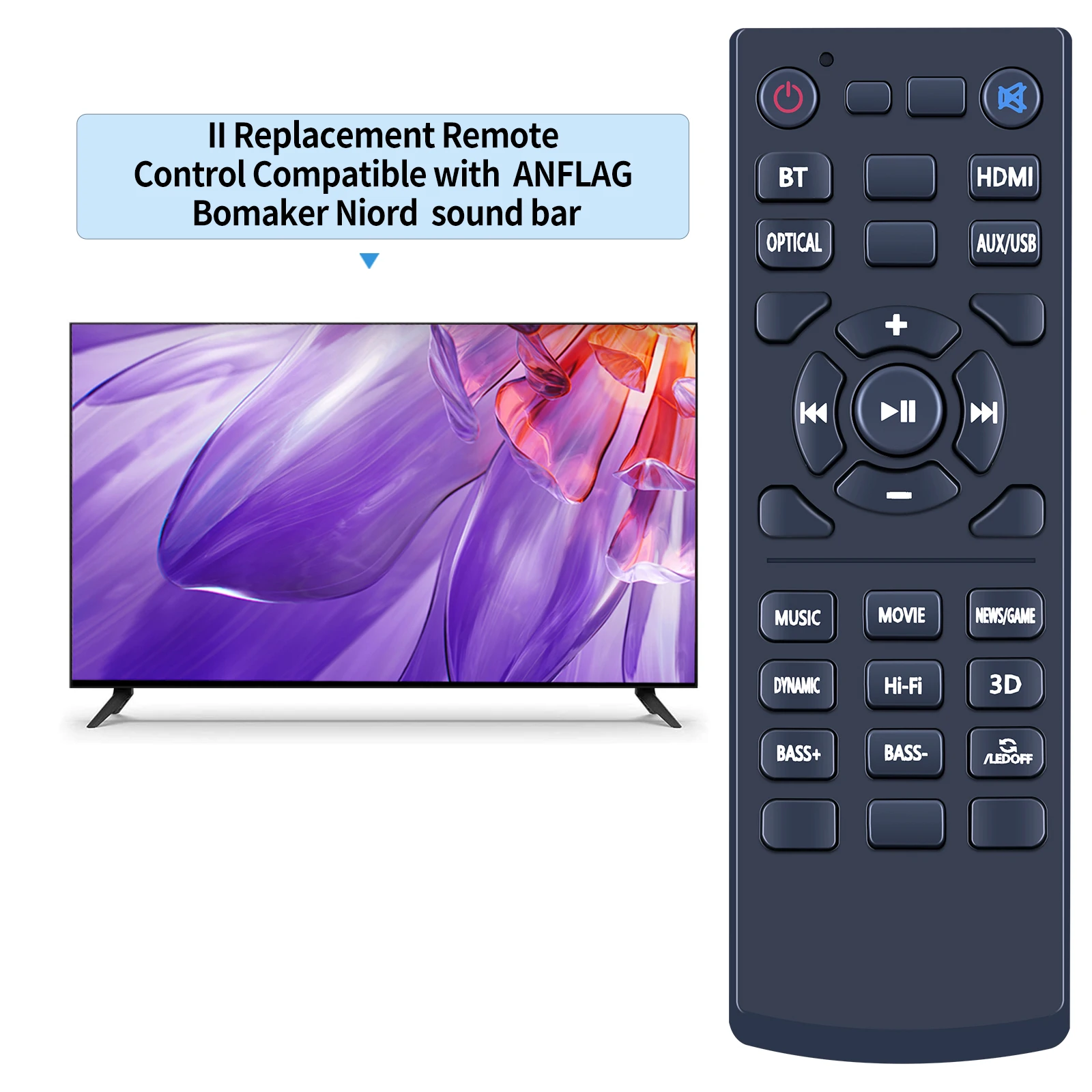 جهاز تحكم عن بعد بديل لمكبرات الصوت ANFLAG & Bomaker Njord II للتلفزيون