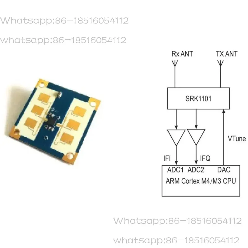 24GHz Microwave Module Radar Sensor Doppler Velocity Measurement DM-19