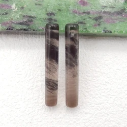 Natural Smoky Quartz Fashion Woman Earring Beads,Gemstone Earrings Beads For Jewelry DIY Making 30x30x5mm-2.5g