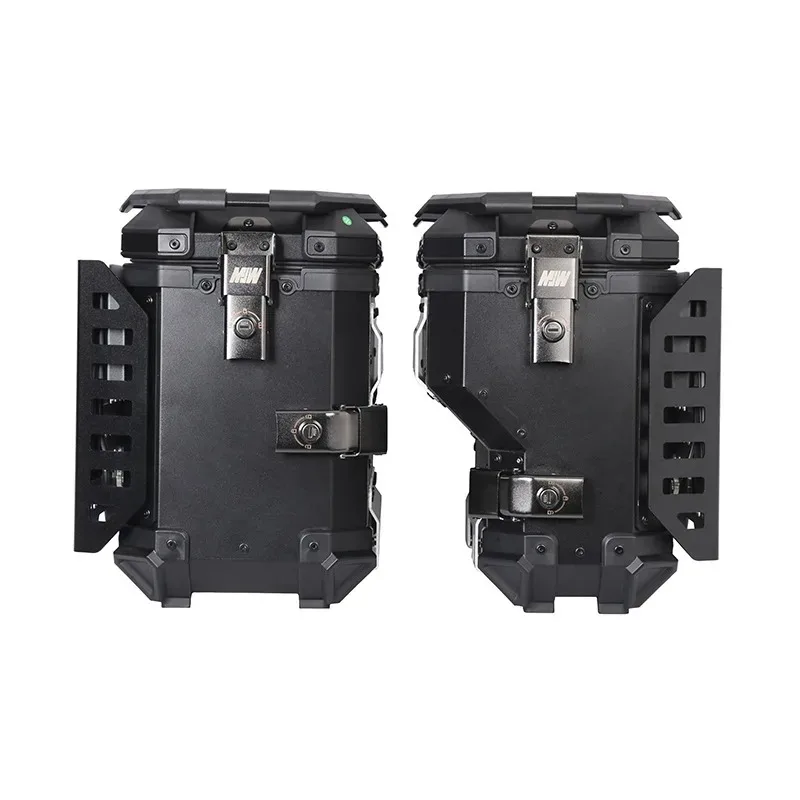 38L Motorcycle Side Box Side Saddle Bags Luggage Case Storage Trunk Key Lock Aluminum Toolbox Edge Boxes Rear Helmet Topcase