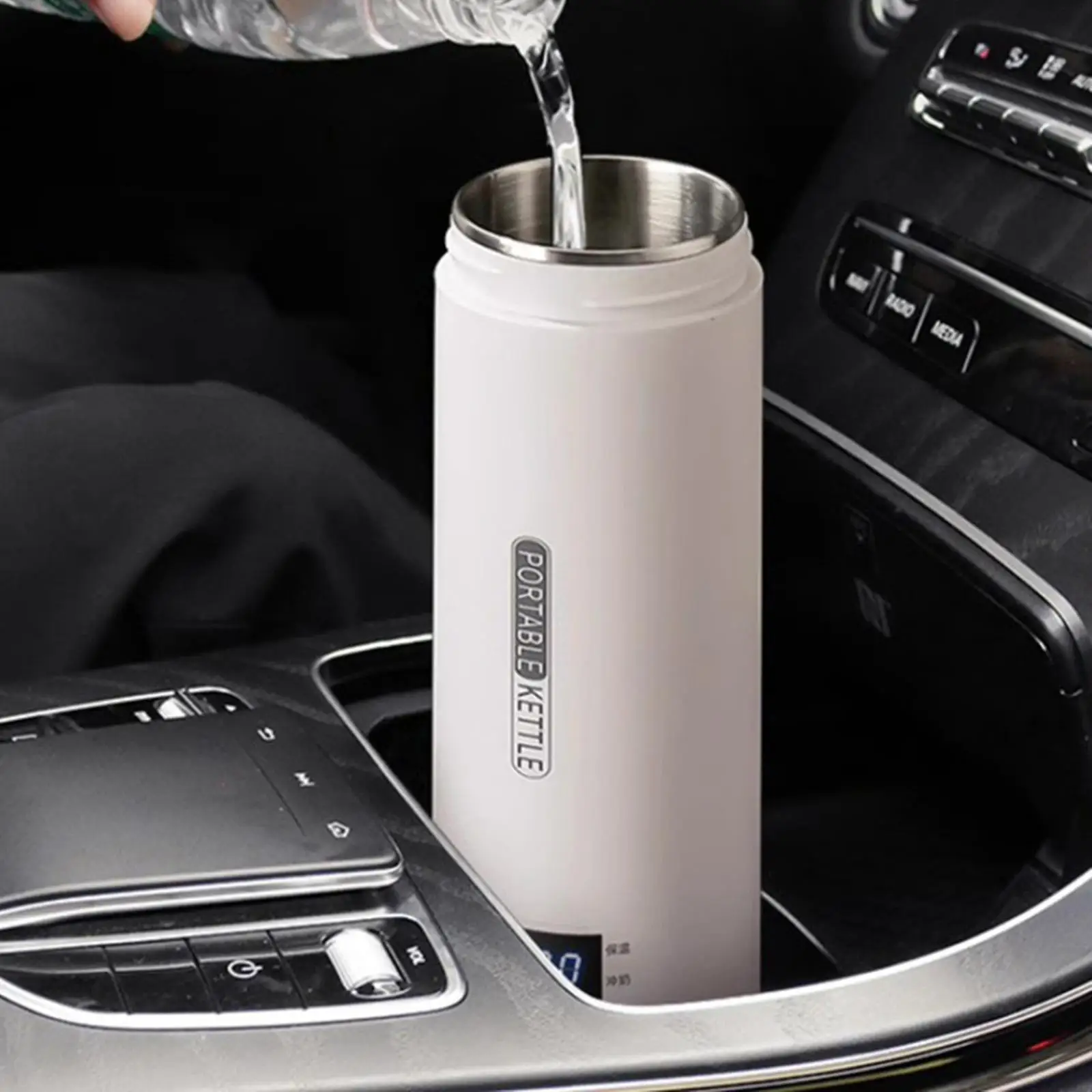 12V Car Electric Kettle Leakproof Electric Tea Coffee Kettle for Travel Car