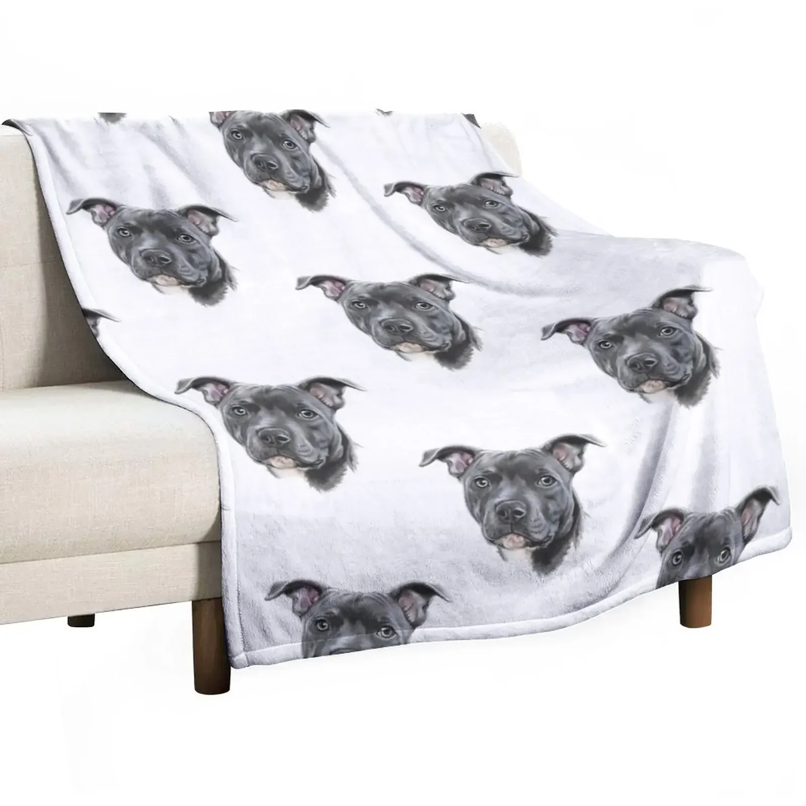 

Blue staffy Throw Blanket Weighted Loose Blankets