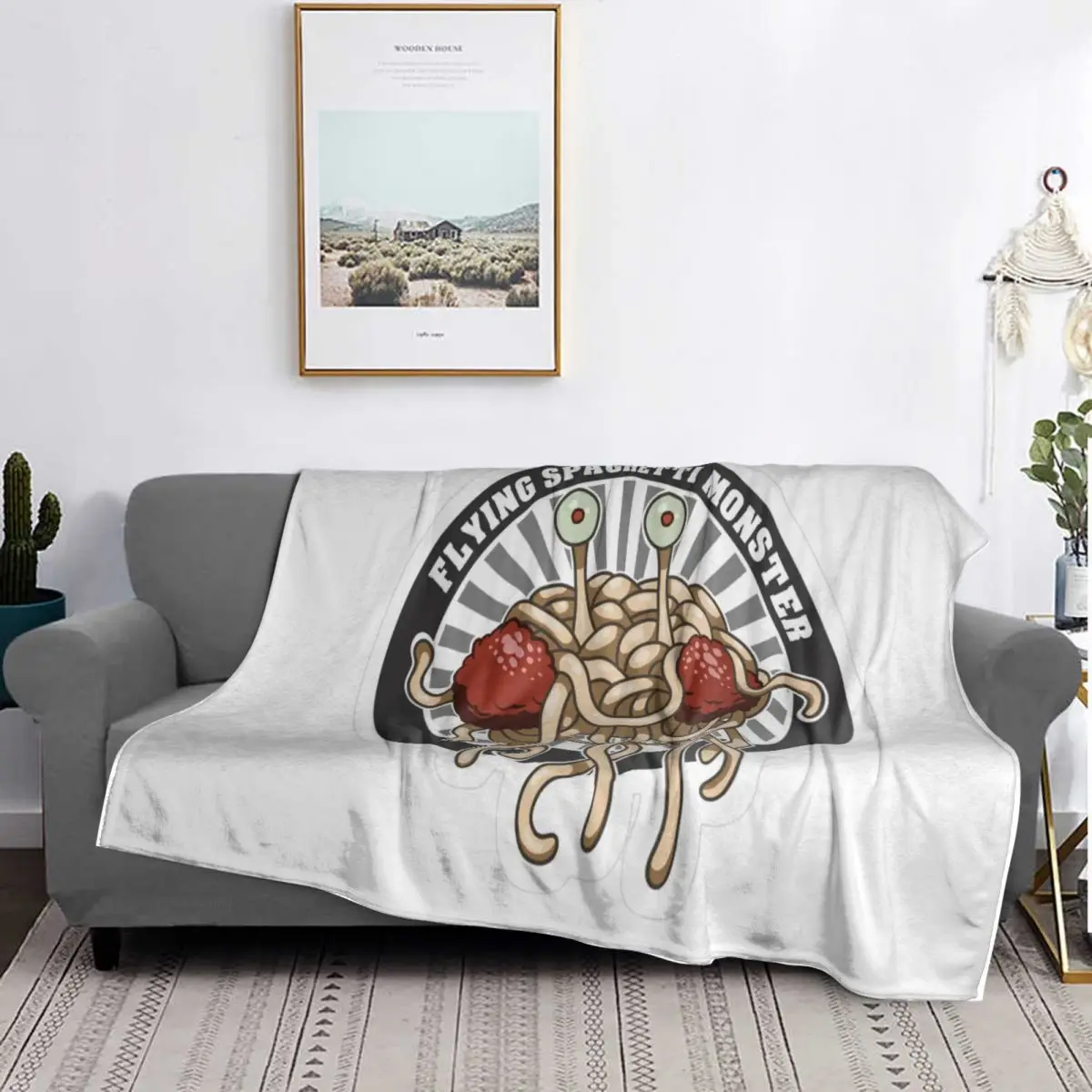 

The Flying Spaghetti Monster Flying Spaghetti Monsterism FSM Blankets Flannel Throw Blanket Bedspread for Bedroom Picnic Couch