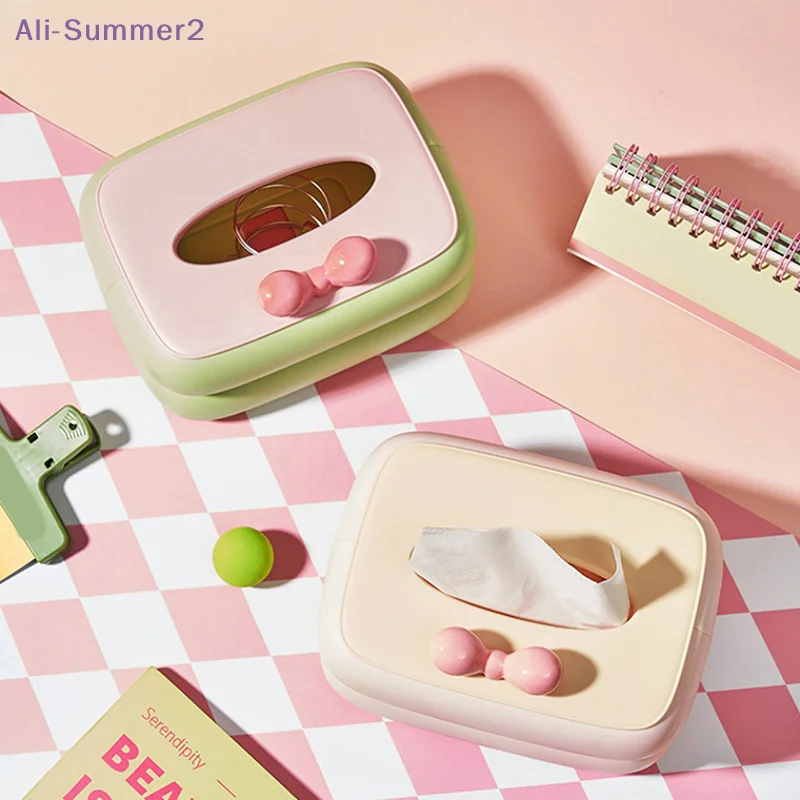 {Summer2} Makaron-Farbige Taschentuchbox Organizer Schreibtisch-Taschentuchbox Serviettenhalter Tragbare Wandmontierte Taschentuchbox mit Deckelhalter