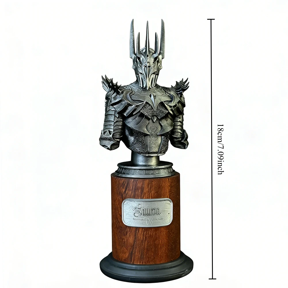 H180mm Bust of King Sauron with Base Resin Model Home Desktop Ornaments and Decorations Self-assembly Figurines