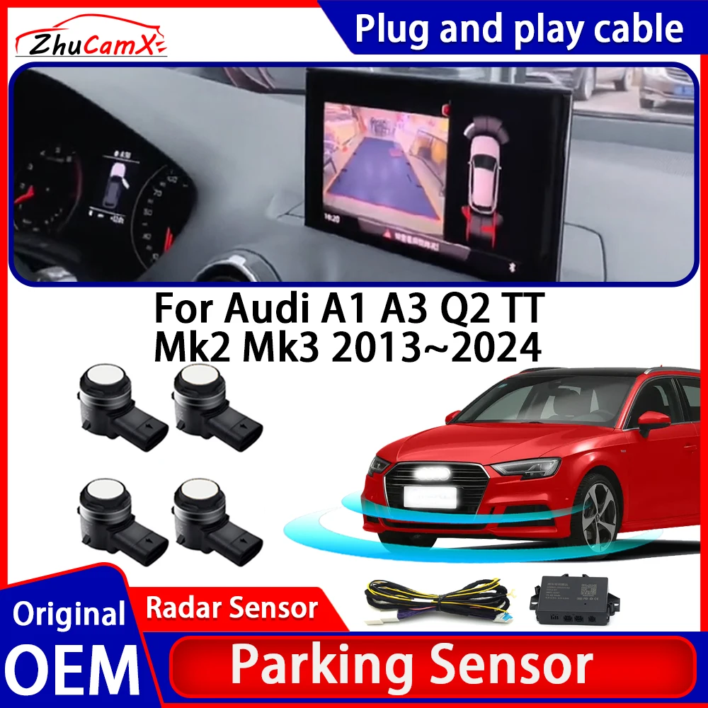 ZhuCamX OEM Car Parking Sensor Kit Buzzer Alarm Reverse Radar Detector System For Audi A1 A3 Q2 TT Mk2 Mk3 2013-2024