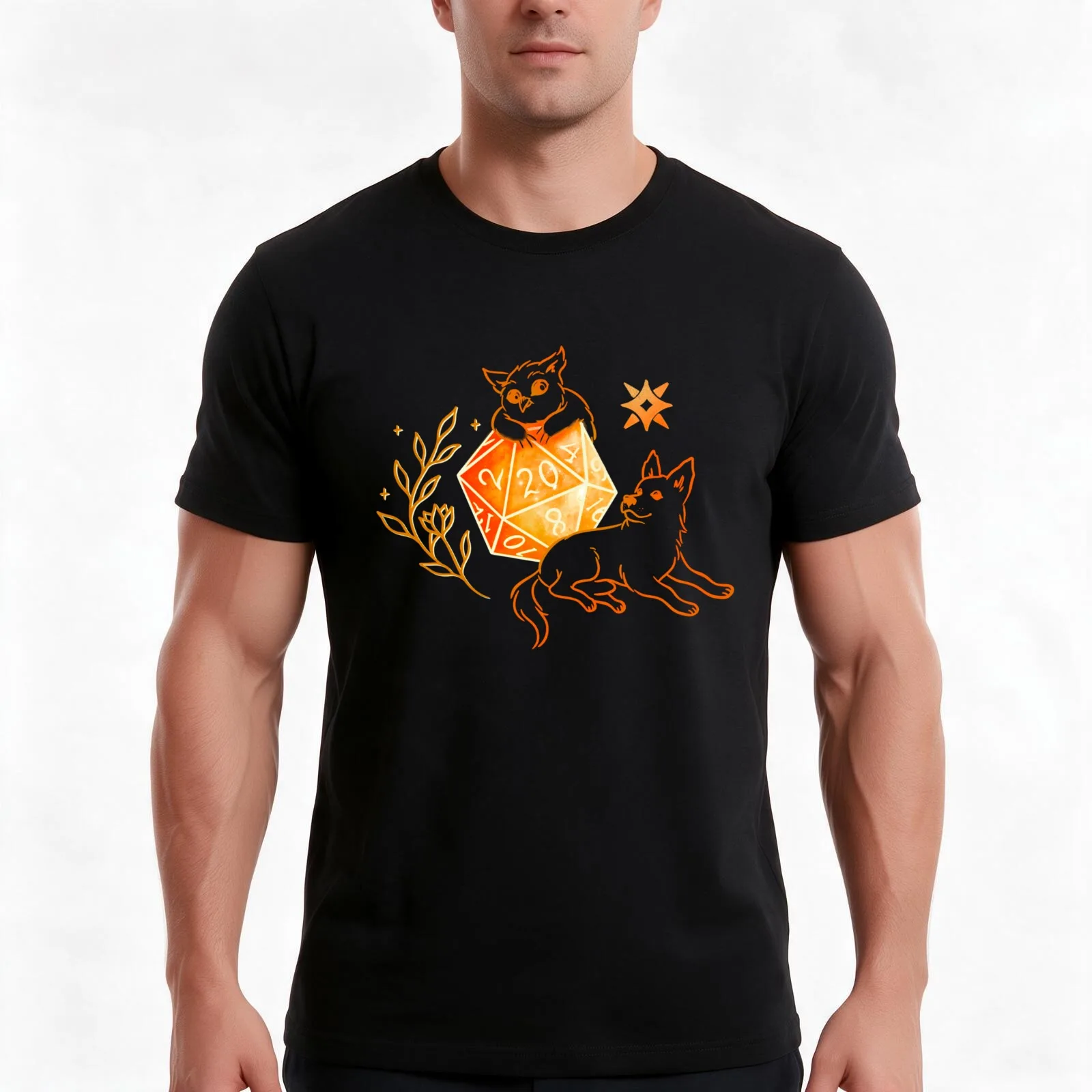 Scratch and Owlbear 1d20 T-Shirt Summer Casual Cotton Tee Oversized Streetwear Tops Vintage Graphic Print Unisex Men Women