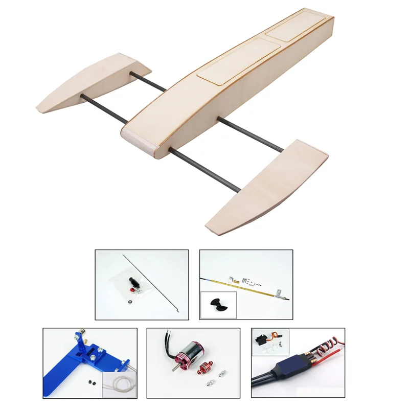 เรือเร็ว RC เรือเร็ว sponson Outrigger กุ้งชุดโมเดลเรือสปีดโบ๊ทควบคุมวิทยุชุดสมบูรณ์