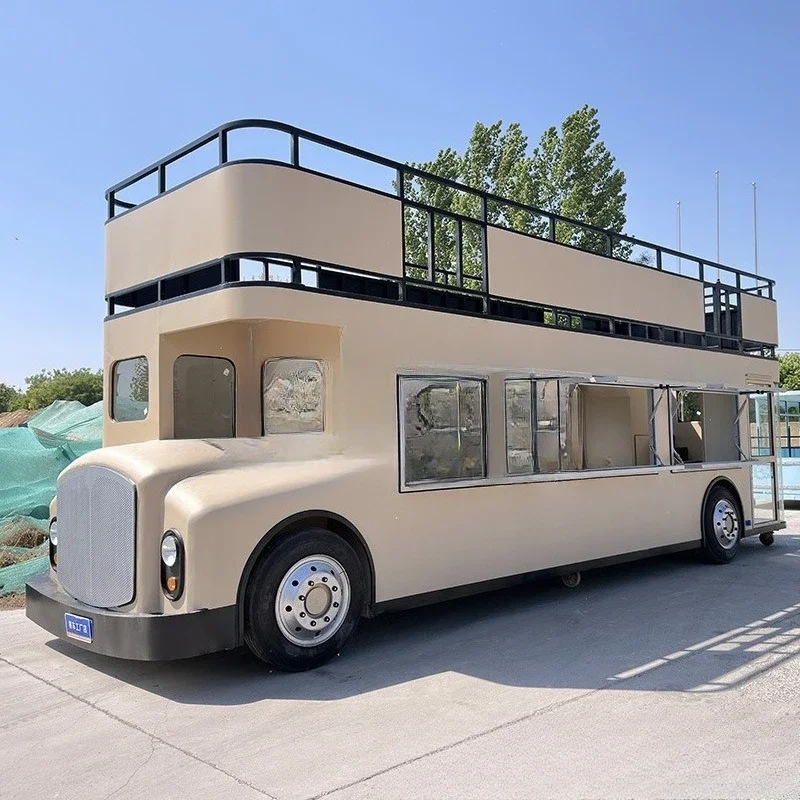 OEMMultifunctional four-wheel dining car Food truck Commercial street Scenic double-decker bus Snack truck