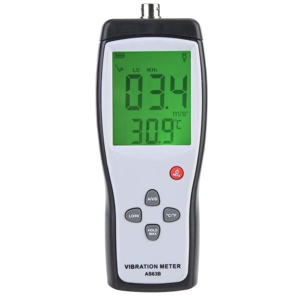 Probador de vibración LCD transparente de alta precisión, medidor vibrómetro de rendimiento estable y duradero, analizador de vibración preciso