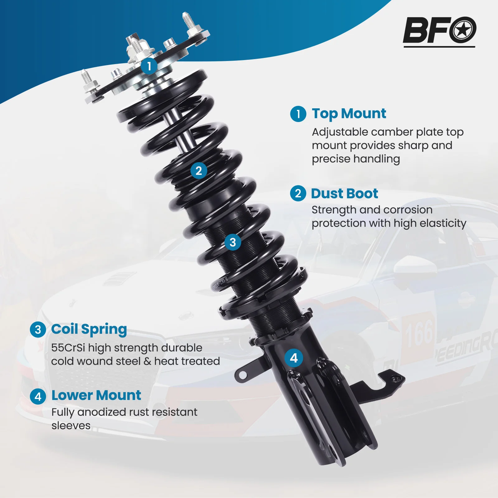 車高調ショックスプリングキットトヨタカローラ 88-99 E90 E100 E110 AE92 AE101