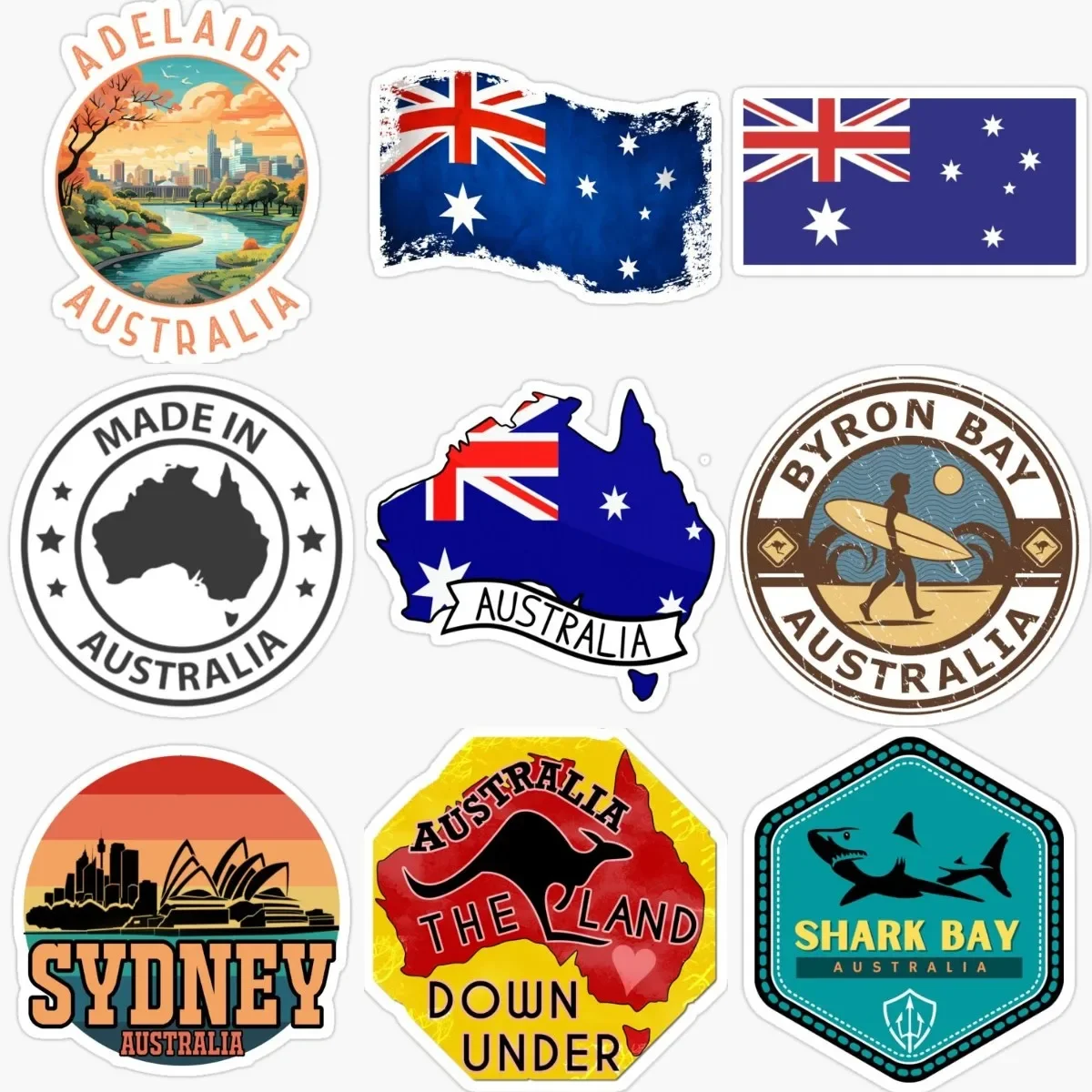 

Creative AUS Australia Flag Map Emblem Kangaroo PVC Sticker for Decorate Fridge Wall Car Bumper Bicycle Window Decal Accessories