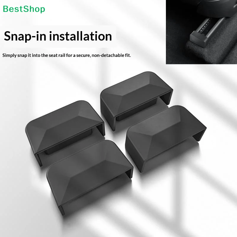 4Pcs Seat Rail Cover Protector For Model 3 Y YL Juniper Highland 2025 2026 Rear End Pieces Backseat Slide Protection Mats