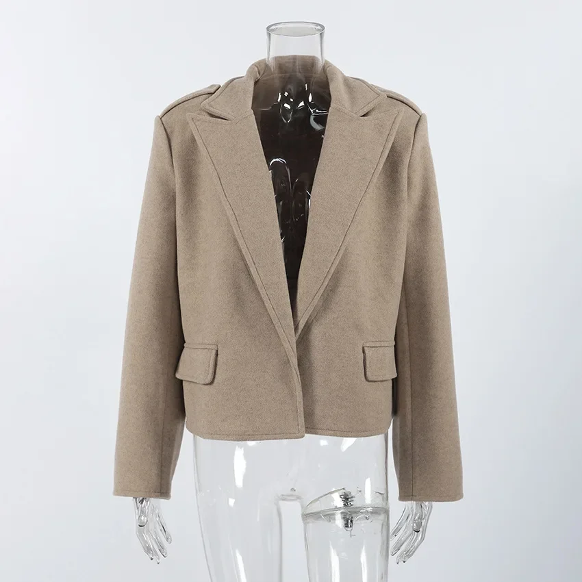 Manteau de styliste surdimensionné pour femmes, manches longues, poches, revers, tendance, ample, solide, mode automne hiver, veste rétro, vêtements d'extérieur pour femmes