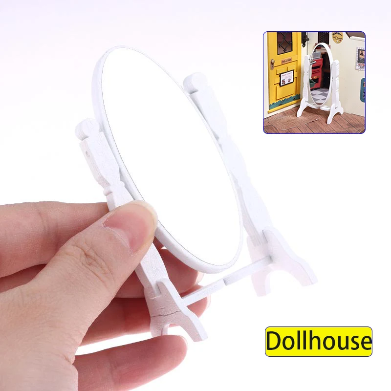1/12 Dollhouse Simulation Mini Dressing Mirror Full Length Mirror Model Doll Home Mirror Living Room Furniture Decoration Toys