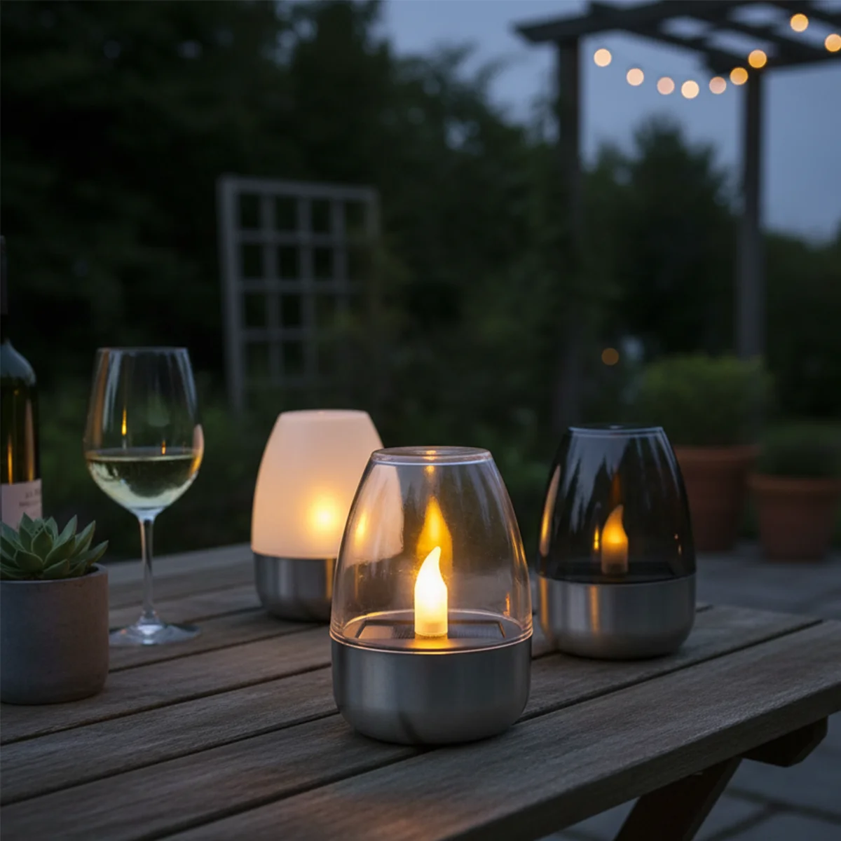 Solar Led Flameless Candle Tea Light Lights Outdoor Waterproof Wedding Lamp Powered Candles Atmosphere Night Rechargeable Garden