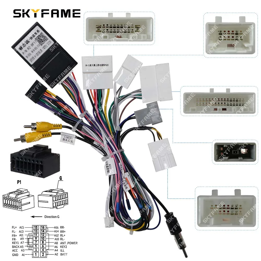 SKYFAME سيارة 16pin الأسلاك تسخير محول Canbus صندوق فك أندرويد راديو كابل الطاقة لنيسان ألتيما Teana XV