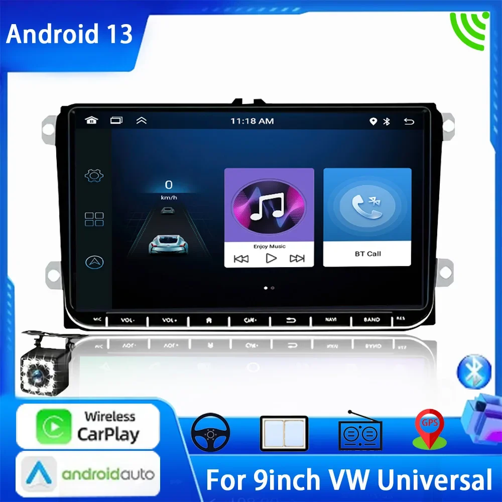 

2din Android 13 9 inch Radio for Volkswagen Volkswagen Golf Polo Tiguan Passat B7 B6 SEAT Leon RDS BT Auto Carplay In Car Multim