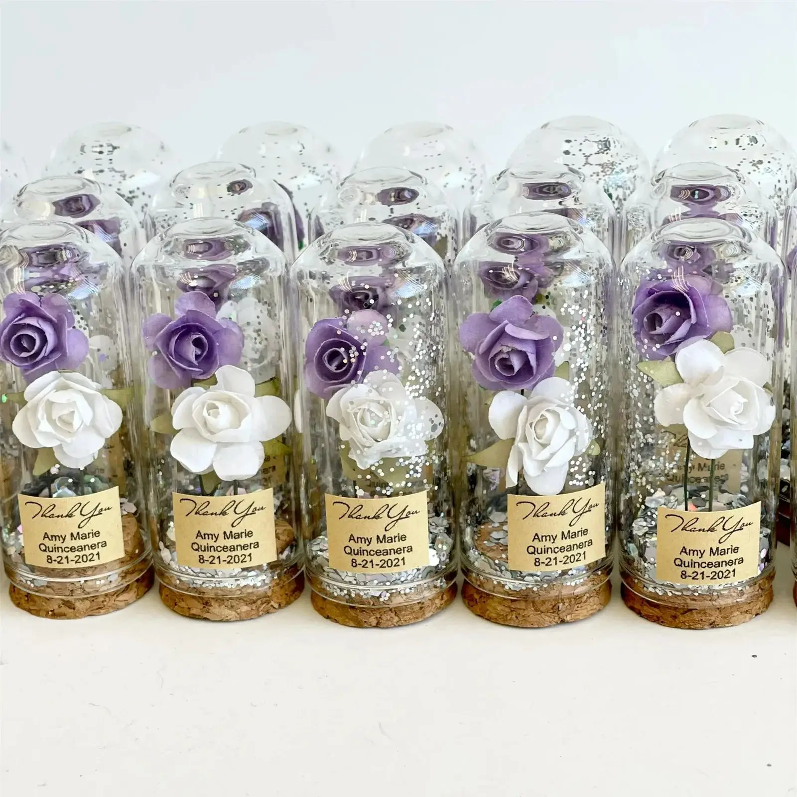 Favores de boda a granel para invitados, recuerdos de fiesta personalizados, recuerdos de despedida de soltera personalizados, recuerdos de La Bella y La Bestia, Elega morado