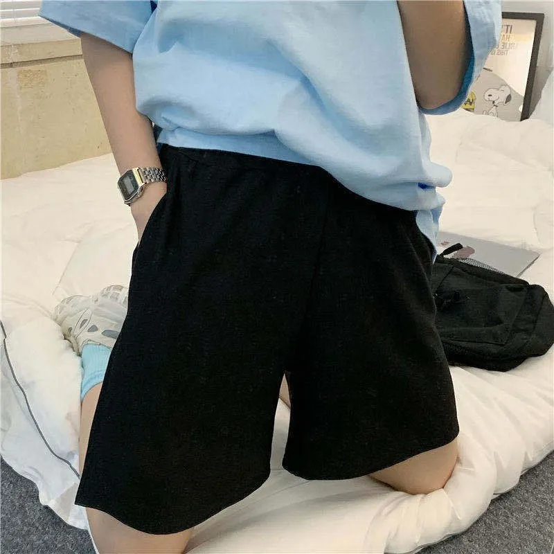 Pantaloncini estivi 2023 elasticità donna belle ragazze stile coreano studenti dolci Harajuku semplici pantaloni Oversize grigio puro femminile