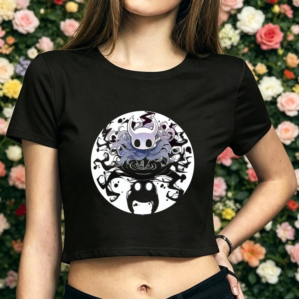 Hollow Knight crop top female vintage goth dollette anime summer t-shirt jojifuku funny cheap summer emo