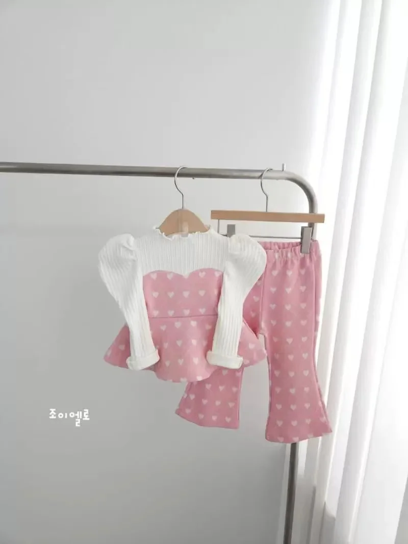 

Girl's Sports Suit Spring Autumn Fashionable Children's Net Red Fashionable Clothing Love Bubble Sleeve Leisure Two-piece Set