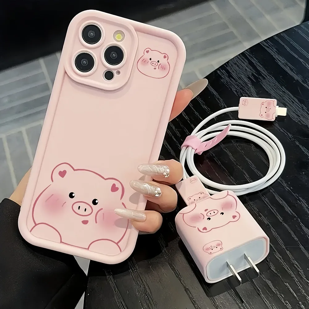 

Pig Pattern phone case for iPhone 17 16 15 14 13 12 11 Pro/ Max/Plus shock-proof rear cover anti-fingerprint