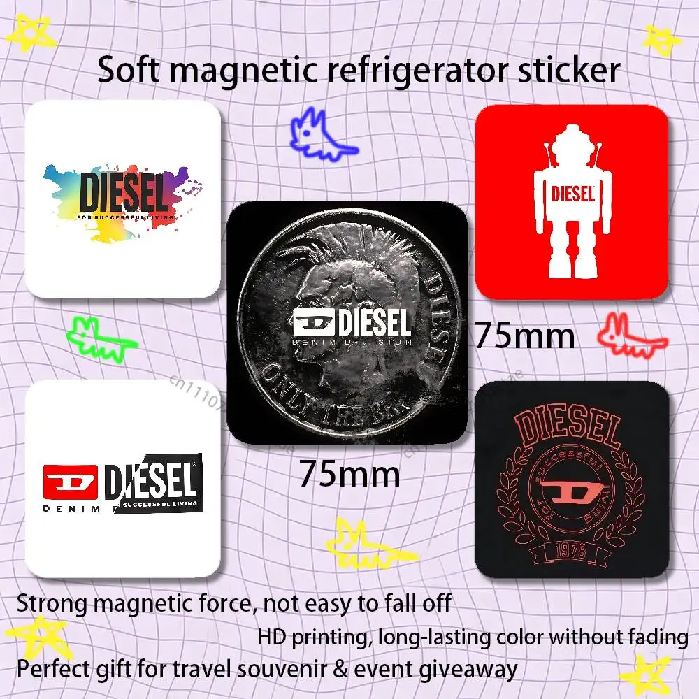 B-Brand D-Diesel Fridge Magnet Personalized Magnetic Durable Plastic Square Picture Surface Fridge Magnets